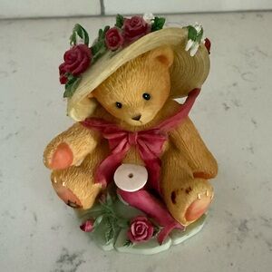 Cherished Teddies Red and Cream Decor Accent Piece